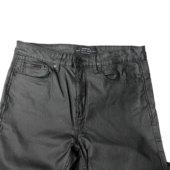 Stradivarius High Waist Coated Skinny Ankle Cropped Jeans Black size 10 - Picture 10 of 13